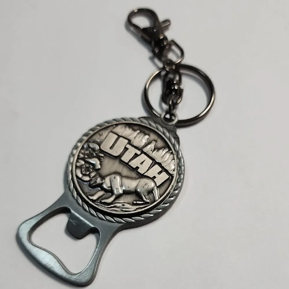 Vintage Collection Utah Silver Keychain Bottle Opener